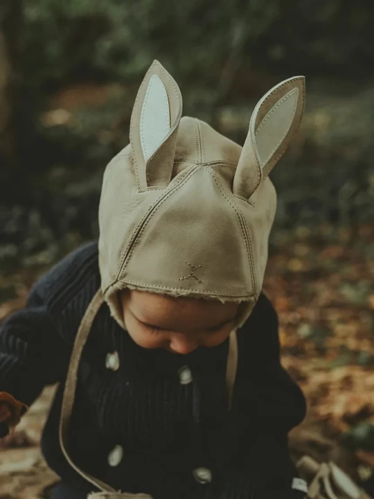 Obrázek produktu Donsje Dětská semišová čepice Donsje Kapi Classic Hat Bunny béžová