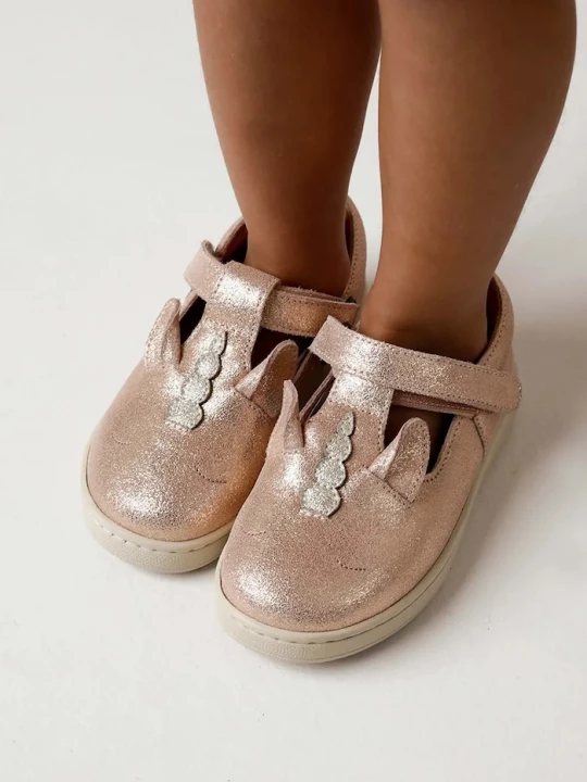 Obrázek produktu Donsje Dětské kožené polobotky Donsje Esterre Shoes Unicorn růžová