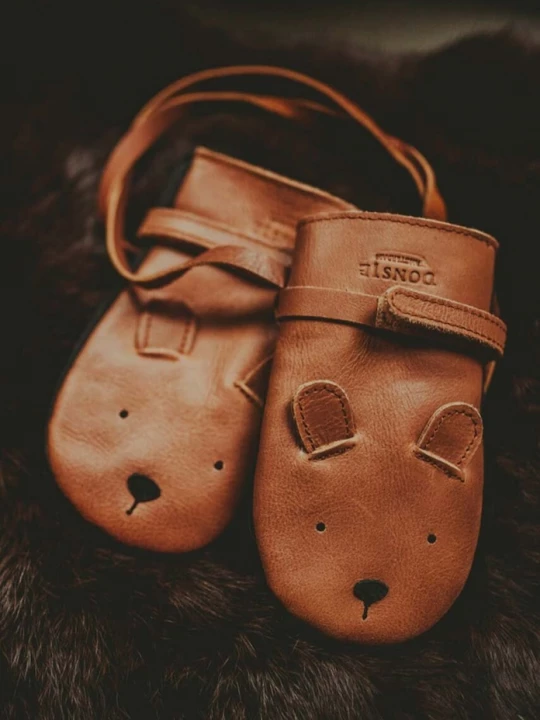Obrázek produktu Donsje Dětské kožené rukavice Donsje Kapi Classic Mittens Bear hnědá