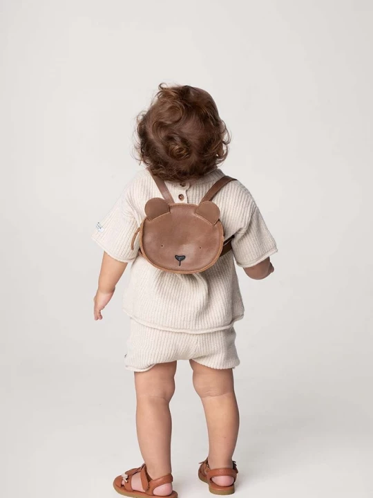 Obrázek produktu Donsje Dětský kožený batoh Donsje Kapi Classic Backpack Bear hnědá