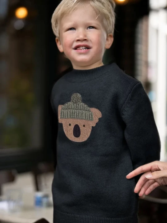 Obrázek produktu Donsje Dětský vlněný svetr Denn Merino Wool Sweater Koala námořnická modř