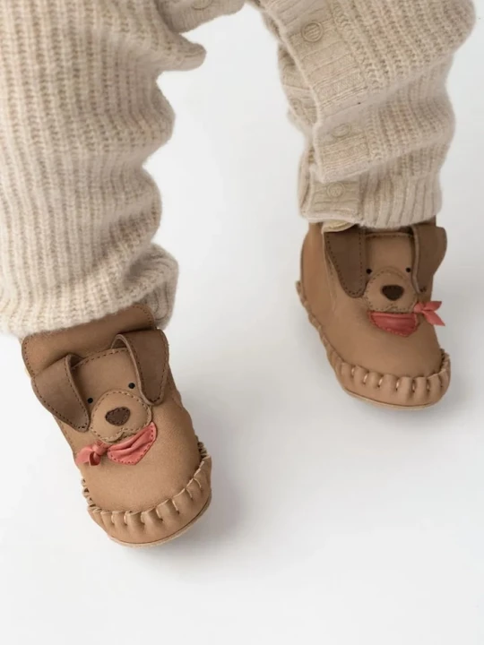 Obrázek produktu Donsje Kojenecké kožené boty Junus Booties Western Dog hnědá