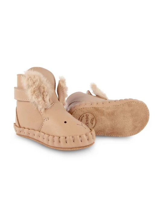 Obrázek produktu Donsje Kojenecké kožené boty Donsje Kapi Exclusive Booties Fluffy Bunny oranžová