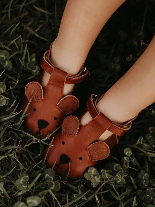 Obrázek produktu Donsje Kojenecké kožené boty Donsje Spark Classic Shoes Bear hnědá