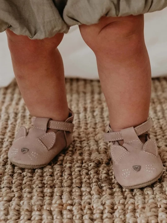 Obrázek produktu Donsje Kojenecké kožené boty Donsje Spark Classic Shoes Cat růžová