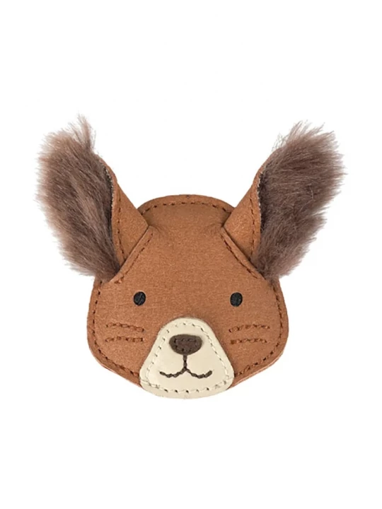 Obrázek produktu Donsje sponka do vlasů dětská kůžená Josy Exclusive Hairclip Fluffy Squirrel hnědá