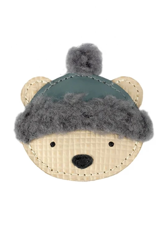 Obrázek produktu Donsje sponka do vlasů dětská kůženná Stanzen Clip Polar Bear béžová