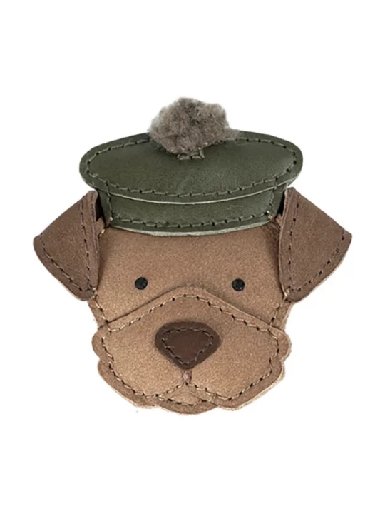 Obrázek produktu Donsje sponka do vlasů dětská kůženná Stanzen Clip Terrier hnědá