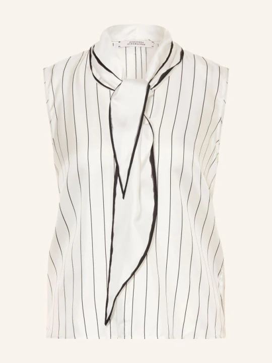 Obrázek produktu Dorothee Schumacher Hedvábný Top Stripes With A Twist S Mašlí bílá / černá