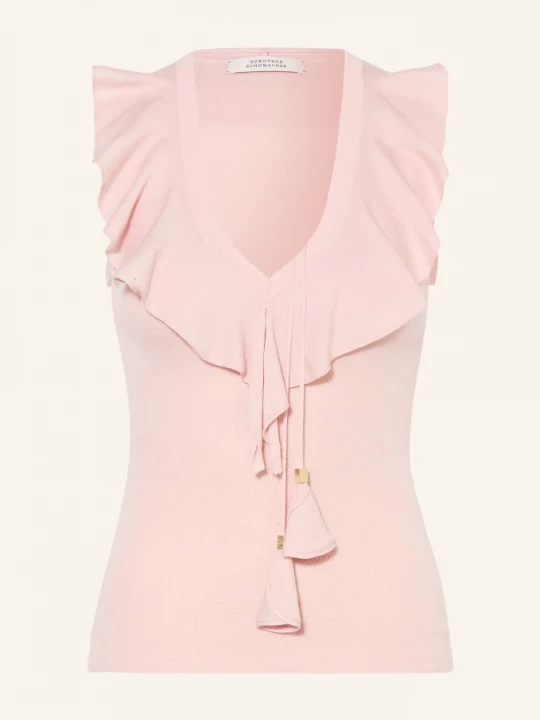 Obrázek produktu Dorothee Schumacher Pletený Top Refined Essentials S Volány růžová