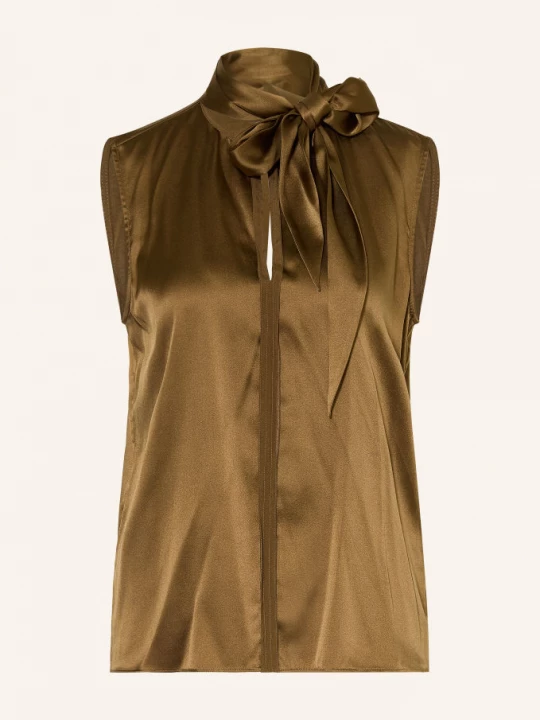 Obrázek produktu Dorothee Schumacher Saténový Top Sense Of Shine S Mašlí khaki