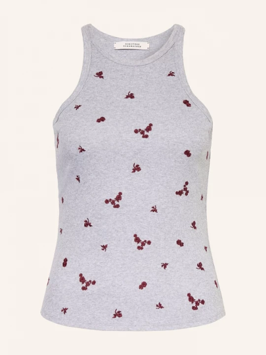 Obrázek produktu Dorothee Schumacher Top Ribbed Seduction šedá / tmavě červená