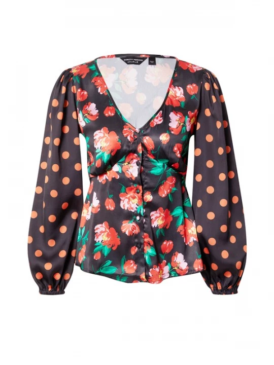 Obrázek produktu Dorothy Perkins Halenka trávově zelená / oranžová / světle červená / černá