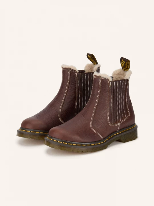 Obrázek produktu Dr. Martens Chelsea Boots 2976 Leonore Ii tmavě hnědá / krémová / žlutá