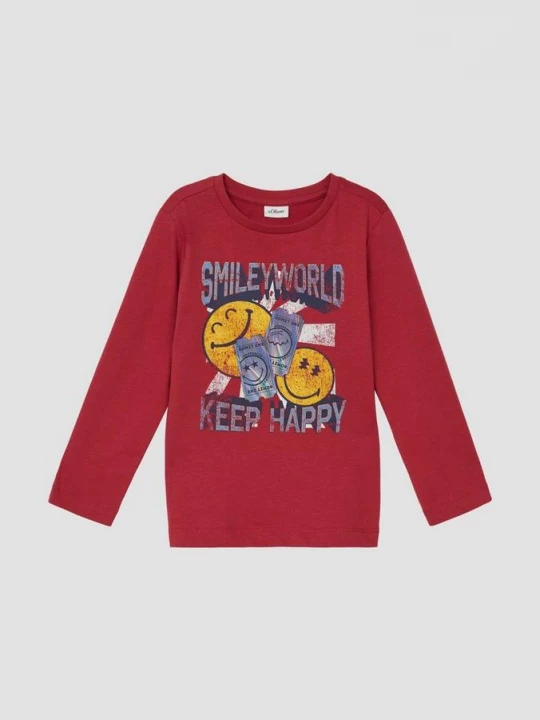 Obrázek produktu Dres s dlouhým rukávem a potiskem Smiley® s.Oliver červená