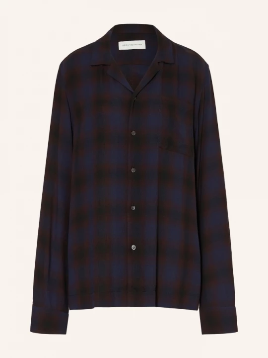 Obrázek produktu Dries Van Noten Letní Košile Carlty Comfort Fit tmavě modrá / tmavě hnědá