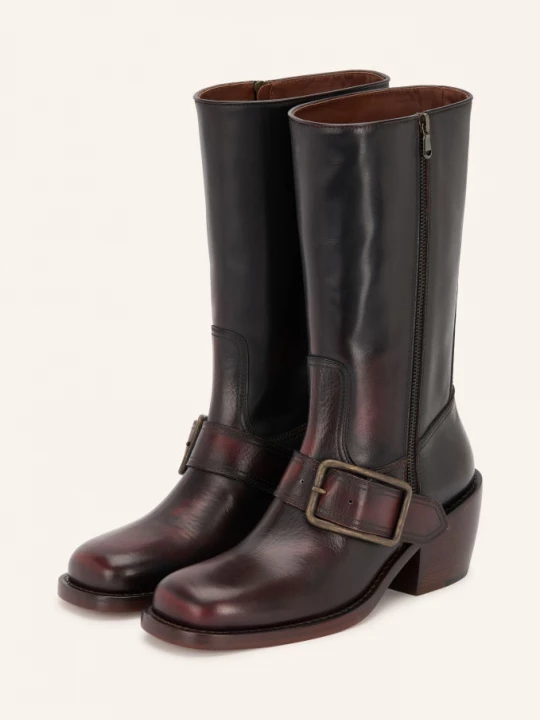 Obrázek produktu Dries Van Noten Motorkářské Kozačky tmavě hnědá