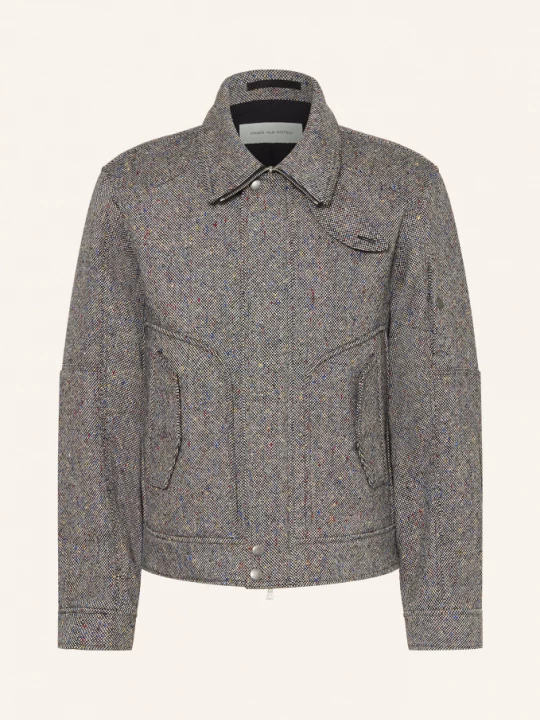 Obrázek produktu Dries Van Noten Tweedová Bluzonová Bunda černá / modrá / bílá