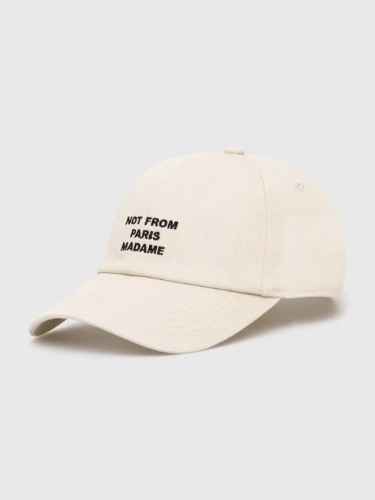 Obrázek produktu Drôle de Monsieur Bavlněná baseballová čepice Drôle de Monsieur La Casquette Slogan Drole de Monsieur béžová