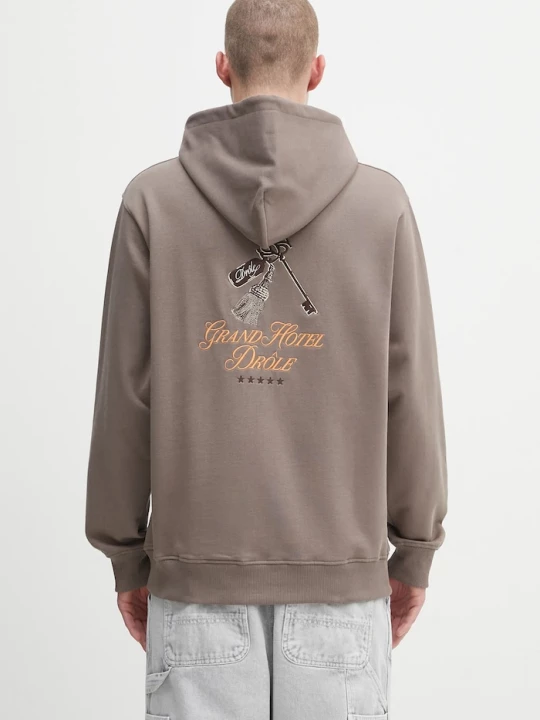 Obrázek produktu Drôle de Monsieur Bavlněná mikina Drôle de Monsieur Le Hoodie Grand HUtel Drole de Monsieur hnědá