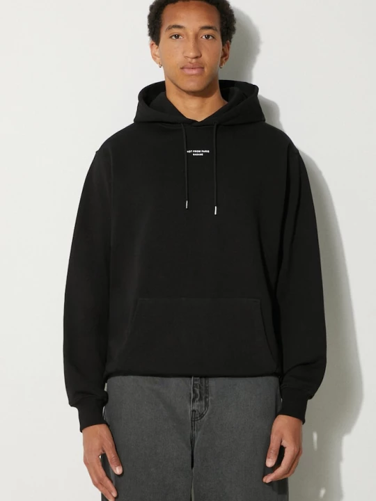 Obrázek produktu Drôle de Monsieur Bavlněná mikina Drôle de Monsieur Le Hoodie Slogan a Poche Classique Drole de Monsieur černá
