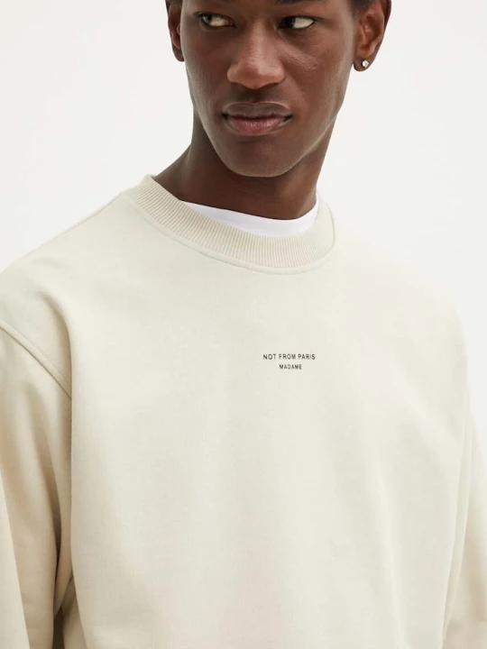 Obrázek produktu Drôle de Monsieur Bavlněná mikina Drôle de Monsieur Le Sweatshirt Slogan Cl Drole de Monsieur béžová