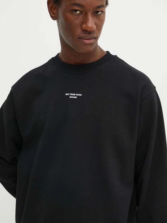 Obrázek produktu Drôle de Monsieur Bavlněná mikina Drôle de Monsieur Le Sweatshirt Slogan Cl Drole de Monsieur černá