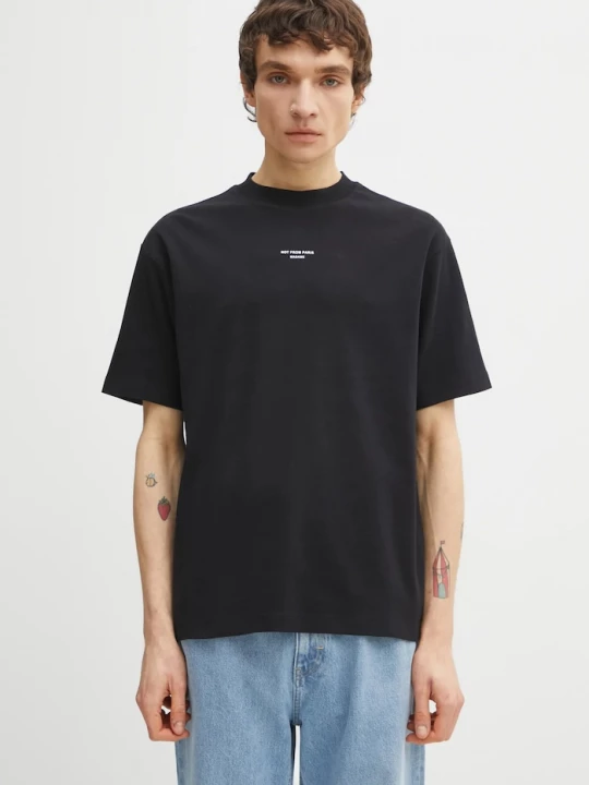 Obrázek produktu Drôle de Monsieur Bavlněné tričko Drôle de Monsieur Le T-Shirt Slogan Classique Drole de Monsieur černá