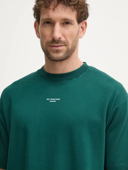 Obrázek produktu Drôle de Monsieur Bavlněné tričko Drôle de Monsieur Le T-Shirt Slogan Classique Drole de Monsieur zelená
