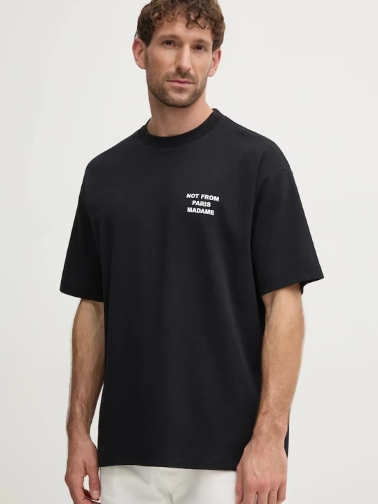 Obrázek produktu Drôle de Monsieur Bavlněné tričko Drôle de Monsieur Le T-Shirt Slogan Drole de Monsieur černá