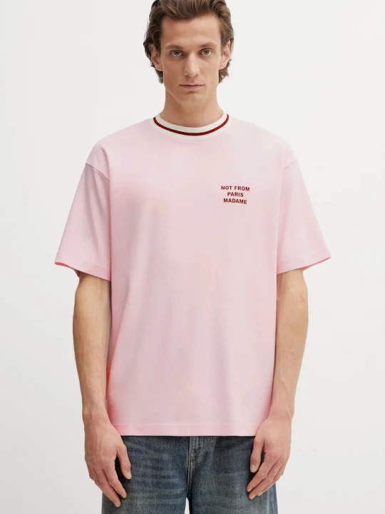 Obrázek produktu Drôle de Monsieur Bavlněné tričko Drôle de Monsieur Slogan Sport Drole de Monsieur růžová