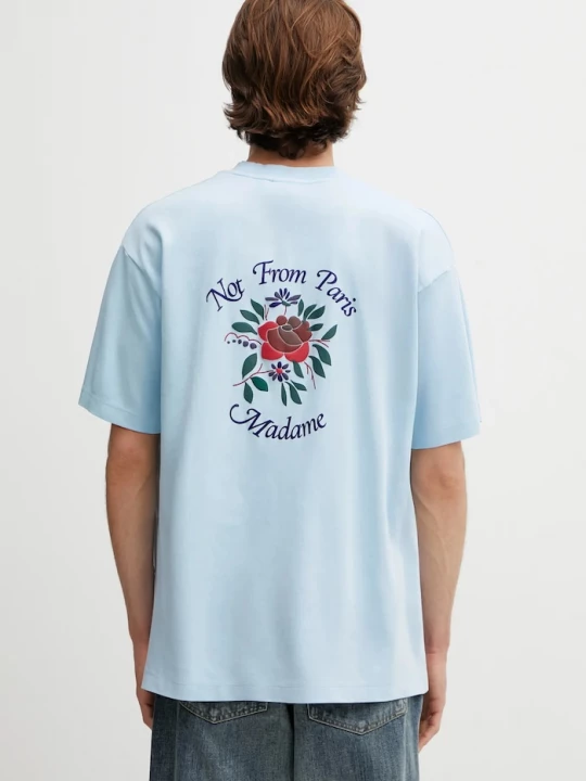Obrázek produktu Drôle de Monsieur Bavlněné tričko Drôle de Monsieur T-Shirt Slogan Rose Drole de Monsieur modrá