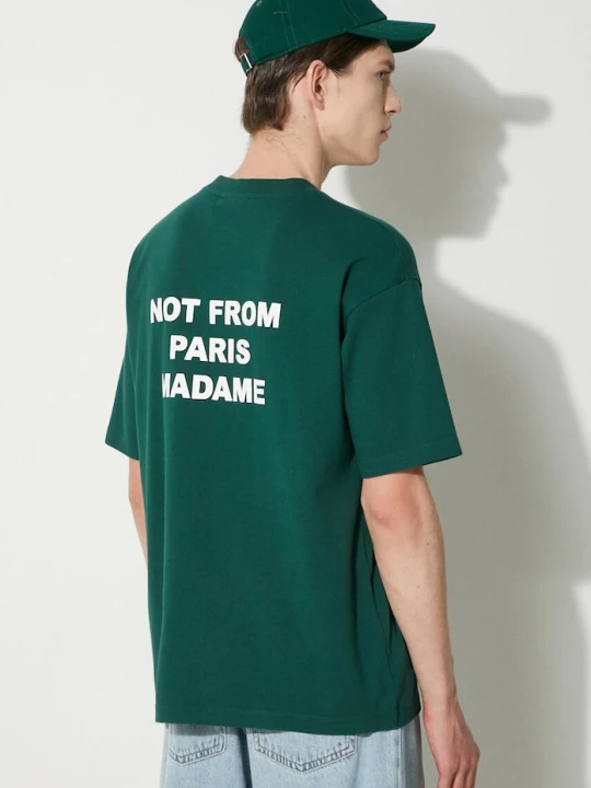 Obrázek produktu Drôle de Monsieur Bavlněné tričko Le T-Shirt Slogan Drole de Monsieur zelená