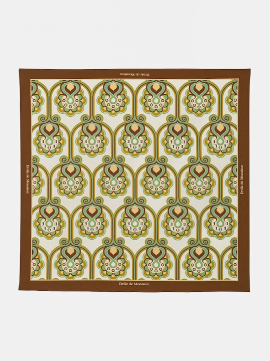 Obrázek produktu Drôle de Monsieur Bavlněný šátek Drôle de Monsieur Foulard Tapisserie Florale Drole de Monsieur zelená
