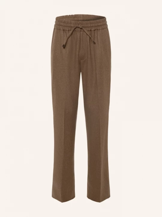 Obrázek produktu Drôle De Monsieur Flanelové Kalhoty Ve Stylu Joggingových Kalhot, Střih Regular Fit světle hnědá Drole de Monsieur