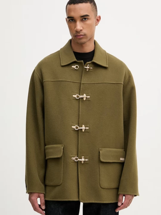 Obrázek produktu Drôle de Monsieur Kabát s příměsí vlny Drôle de Monsieur La Veste Caban Drole de Monsieur zelená