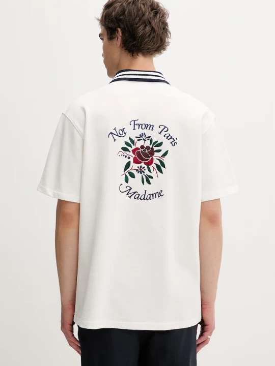 Obrázek produktu Drôle de Monsieur košile pánská bavlněná Chemise Piquée Slogan Rose Drole de Monsieur béžová