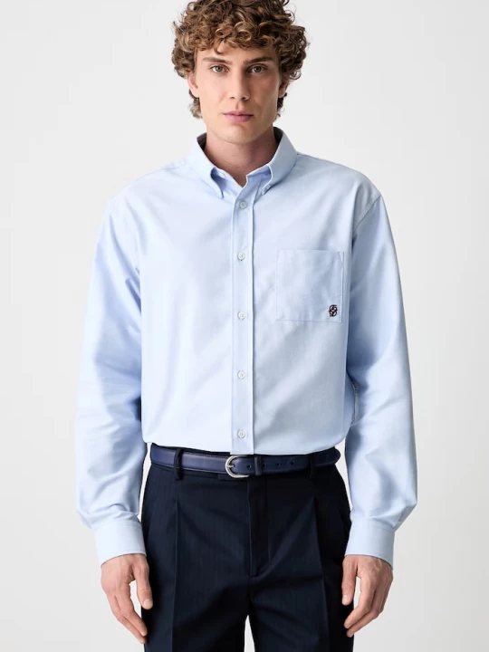 Obrázek produktu Drôle de Monsieur košile pánská bavlněná La Chemise Oxford Drole de Monsieur modrá