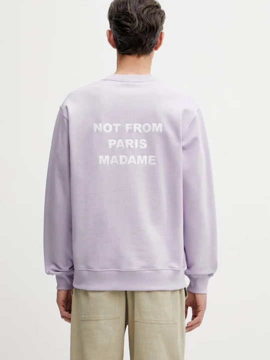 Obrázek produktu Drôle de Monsieur mikina pánská bavlněná Le Sweatshirt Slogan Drole de Monsieur fialová