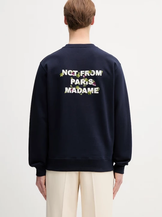 Obrázek produktu Drôle de Monsieur mikina pánská bavlněná Vine Embroidered Slogan Drole de Monsieur námořnická modř