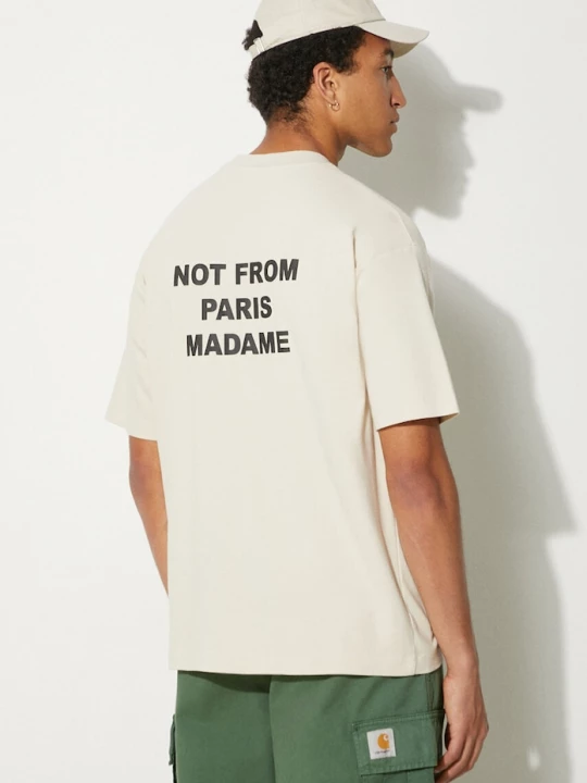 Obrázek produktu Drôle de Monsieur tričko pánské bavlněné Le T-Shirt Slogan Drole de Monsieur béžová