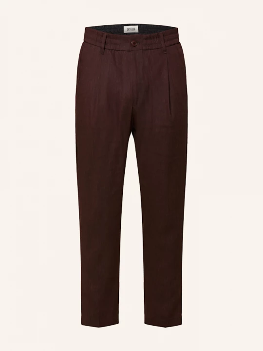 Obrázek produktu Drykorn Oblekové Kalhoty Chasy Extra Slim Fit Se Lnem tmavě červená