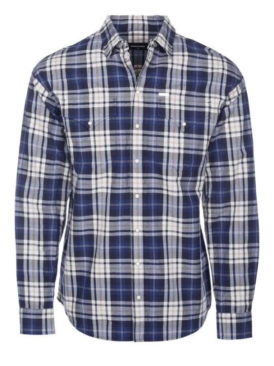 Obrázek produktu DS2 Tričko 'Dsquared2 Hemd Check Drop blau' modrá