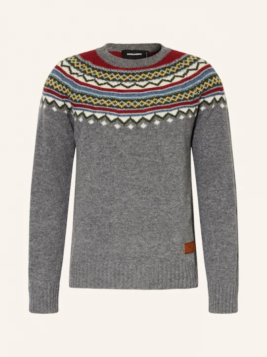 Obrázek produktu dsquared2 Svetr šedá / tmavě červená / zelená