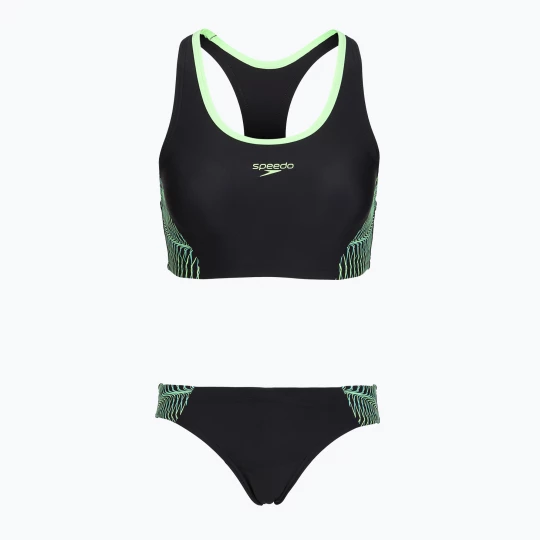 Obrázek produktu Dvoudílné dámské plavky Speedo Placement Raceback 2pc anthracite / clover Černá