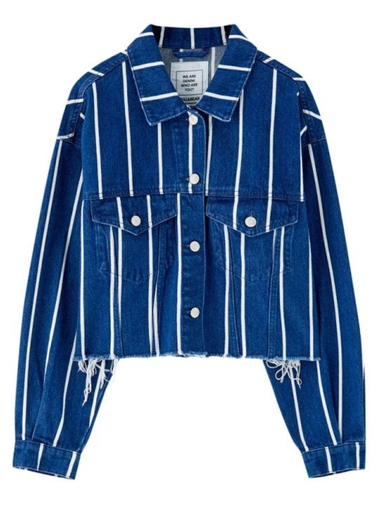 Obrázek produktu Džínová bunda PULL&BEAR tmavě modrá