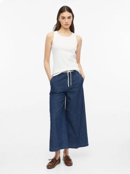 Obrázek produktu Džínová kalhotová sukně / Regular Fit / High Rise / Extra Wide Leg / 100 % bavlna s.Oliver modrá