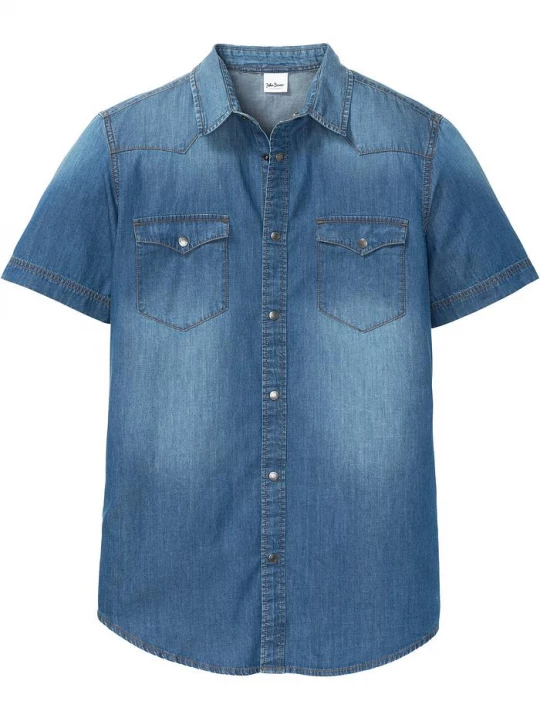 Obrázek produktu Džínová košile Slim Fit, krátký rukáv, z čisté organické bavlny BonPrix