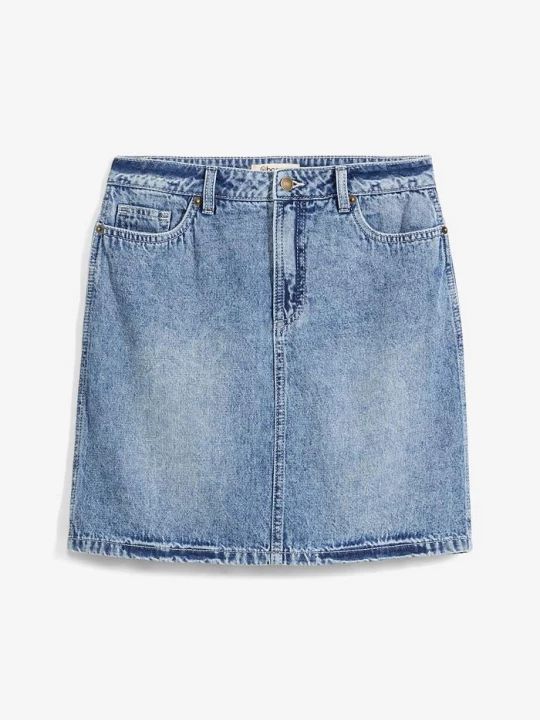 Obrázek produktu Džínová sukně Mid Waist, Low Stretch BonPrix