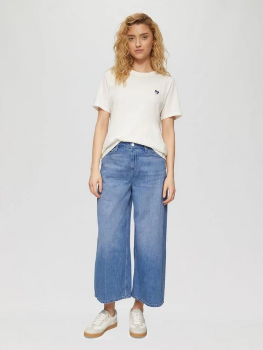 Obrázek produktu Džínové culottes / vysoký střih / extra široké nohavice / nestahující se s.Oliver modrá